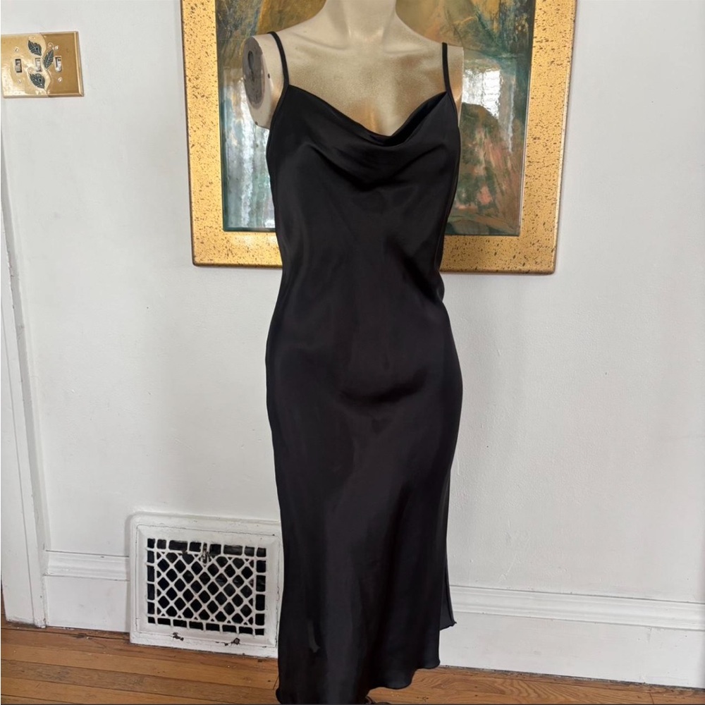 Bebe SATIN COWL NECK SLIP MIDI DRESS - Picture 3 of 14